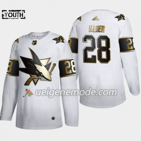 Kinder Eishockey San Jose Sharks Trikot Timo Meier 28 Adidas 2019-2020 Golden Edition Weiß Authentic